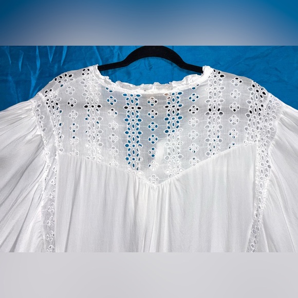 Rain White Eyelet Boho Peasant Top women’s size 3X - Picture 13 of 15
